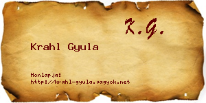 Krahl Gyula névjegykártya