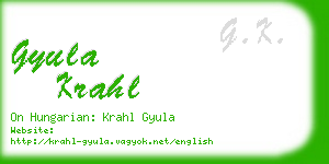 gyula krahl business card